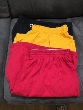 Signature Men's Athletic Shorts Trio - Red, Yellow, Black